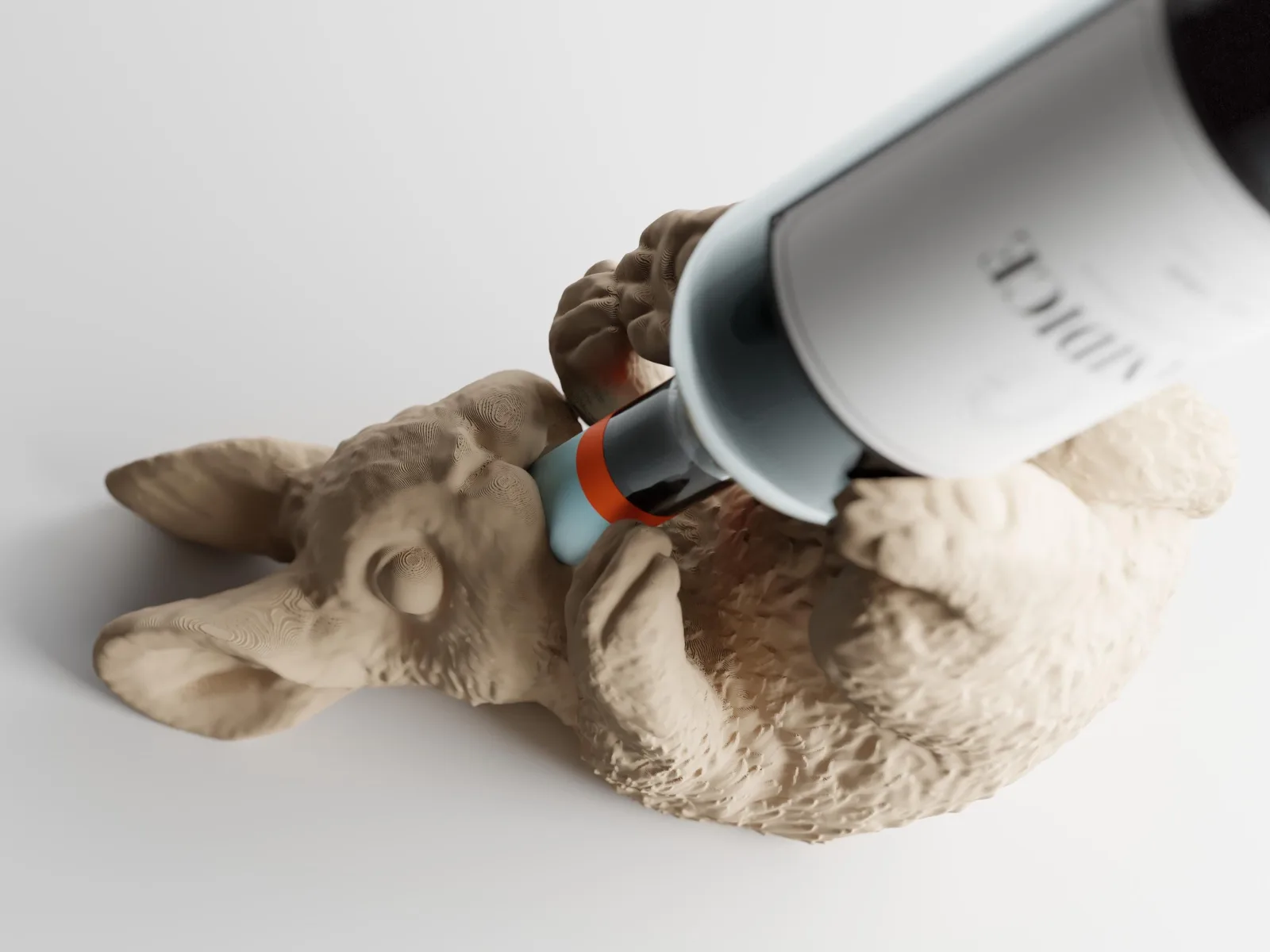 Weinflaschenhalter Hase & Piccolo Ständer | Lustiges Geschenk Sekt oder Wein | TipsyBun Deko – Bild 4