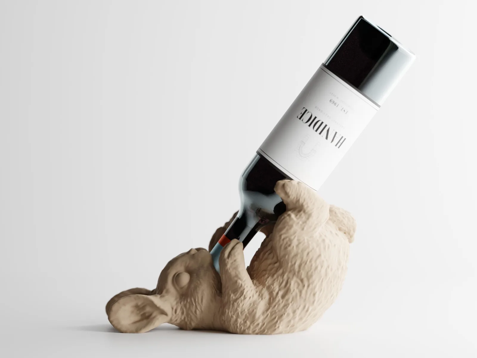 Weinflaschenhalter Hase & Piccolo Ständer | Lustiges Geschenk Sekt oder Wein | TipsyBun Deko