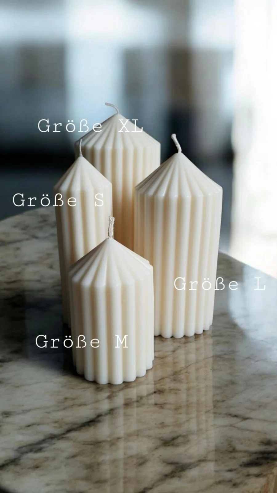 Rillenkerze aus Rapswachs – moderne Stumpenkerze | handgemacht & vegan | minimalistische Deko Kerze – Bild 4
