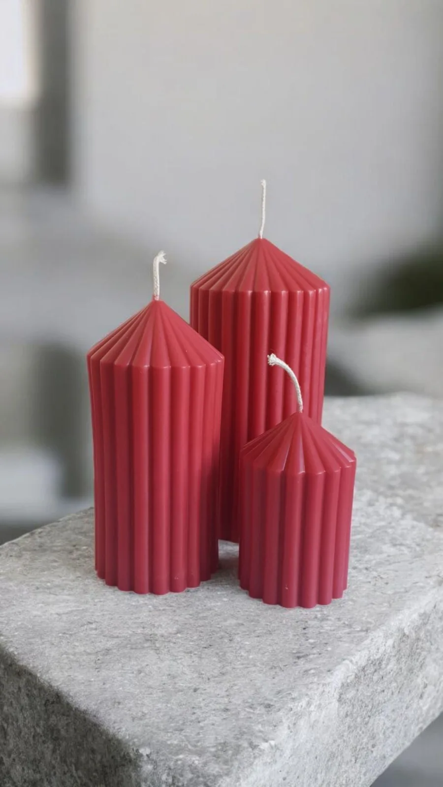 Rillenkerze aus Rapswachs – moderne Stumpenkerze | handgemacht & vegan | minimalistische Deko Kerze – Bild 8