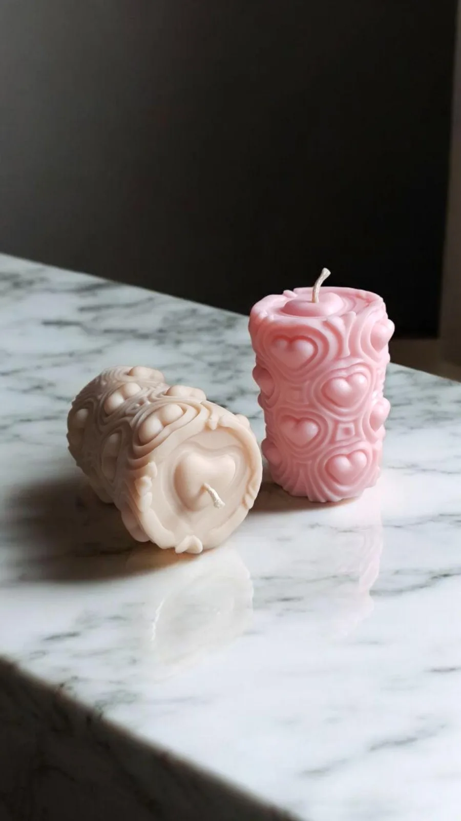 Herz Kerze aus Rapswachs – romantische Deko Kerze | handgemacht & vegan | Geschenk für Frauen