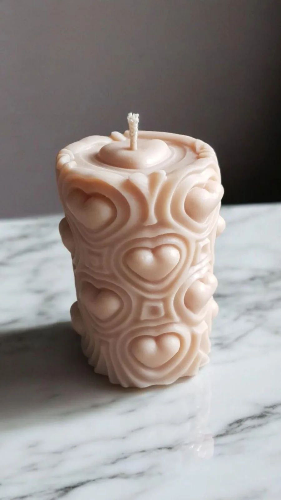 Herz Kerze aus Rapswachs – romantische Deko Kerze | handgemacht & vegan | Geschenk für Frauen – Bild 4