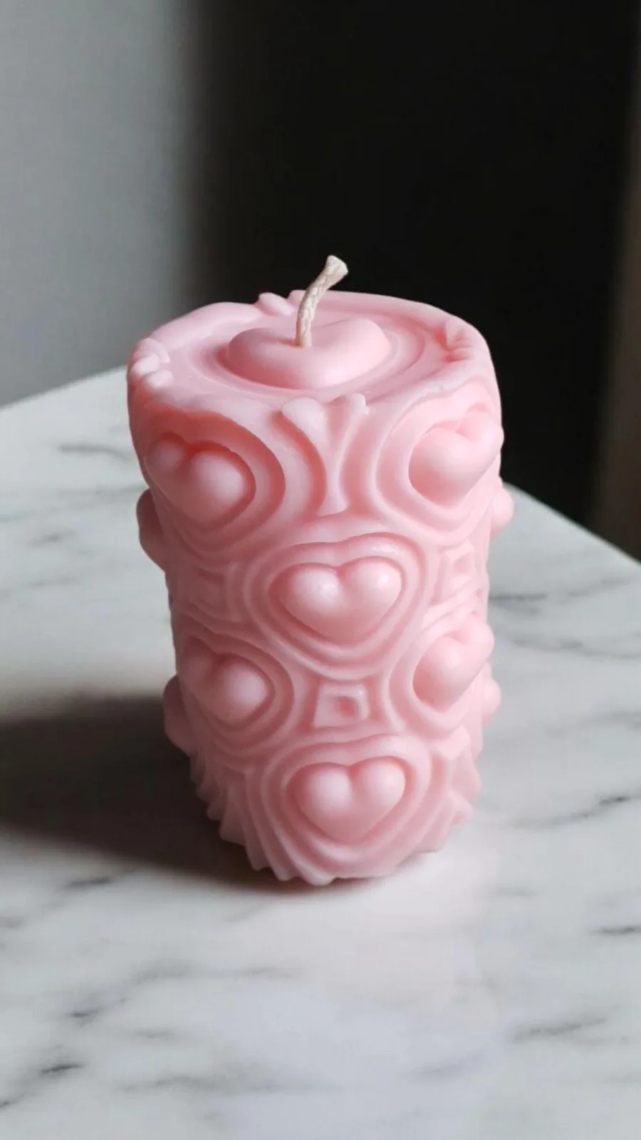 Herz Kerze aus Rapswachs – romantische Deko Kerze | handgemacht & vegan | Geschenk für Frauen – Bild 3
