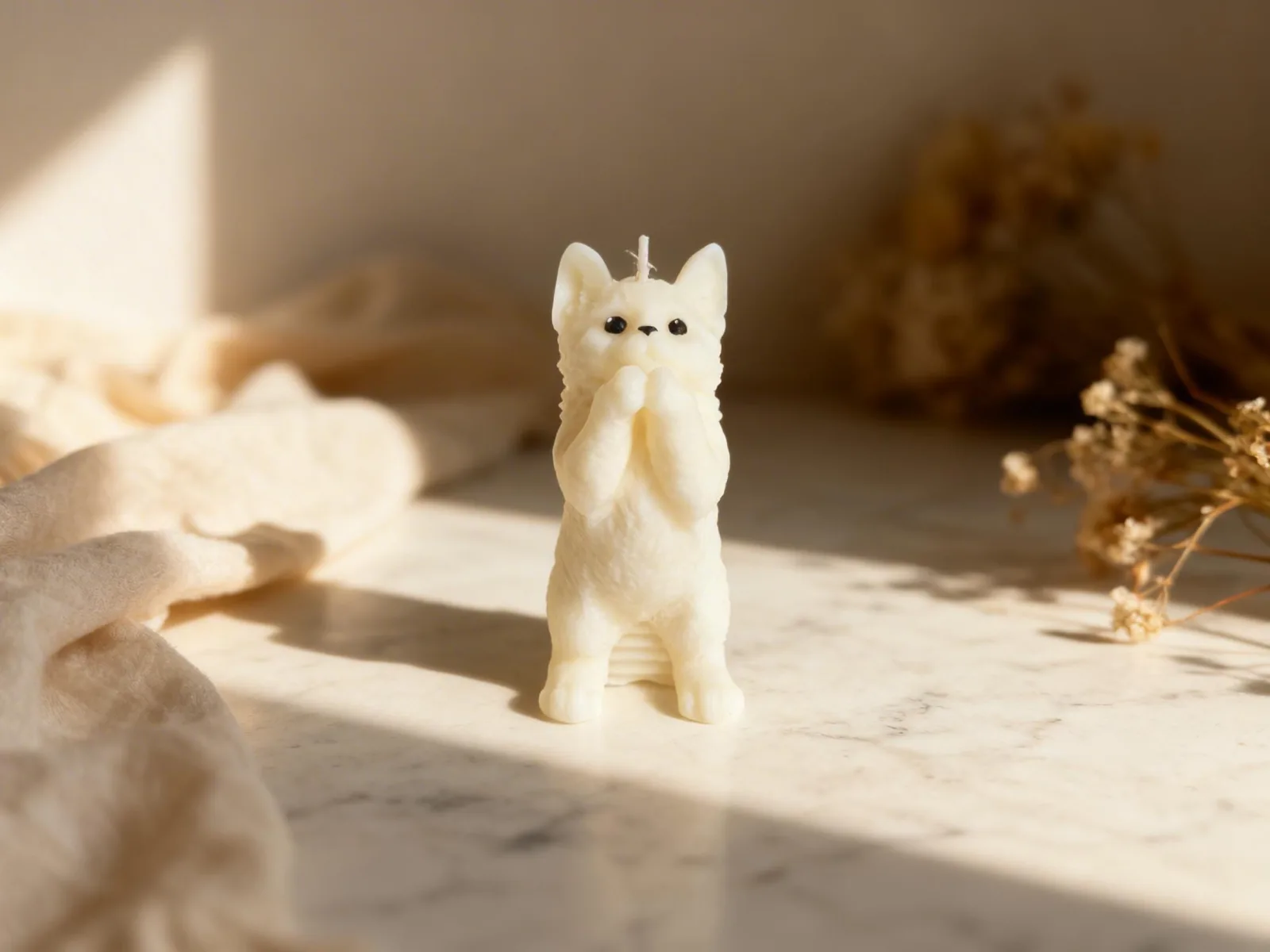 Katzenkerze aus Rapswachs – süße Deko Kerze | handgemacht & vegan | Geschenk für Katzenliebhaber – Bild 2