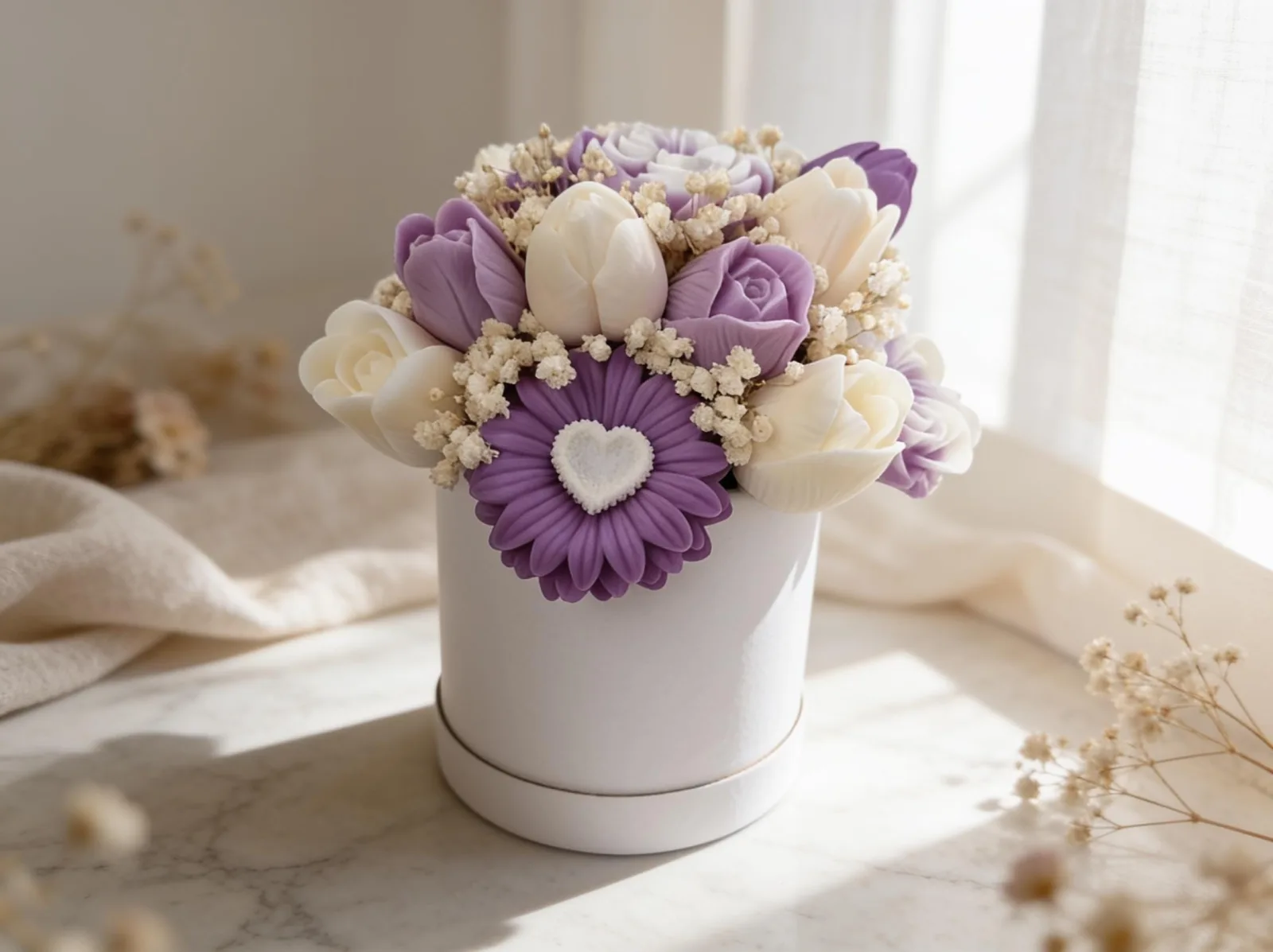 Wachsblumenstrauß – handgemachte Blumendeko & Geschenkidee | Serenity Bloom – Bild 2