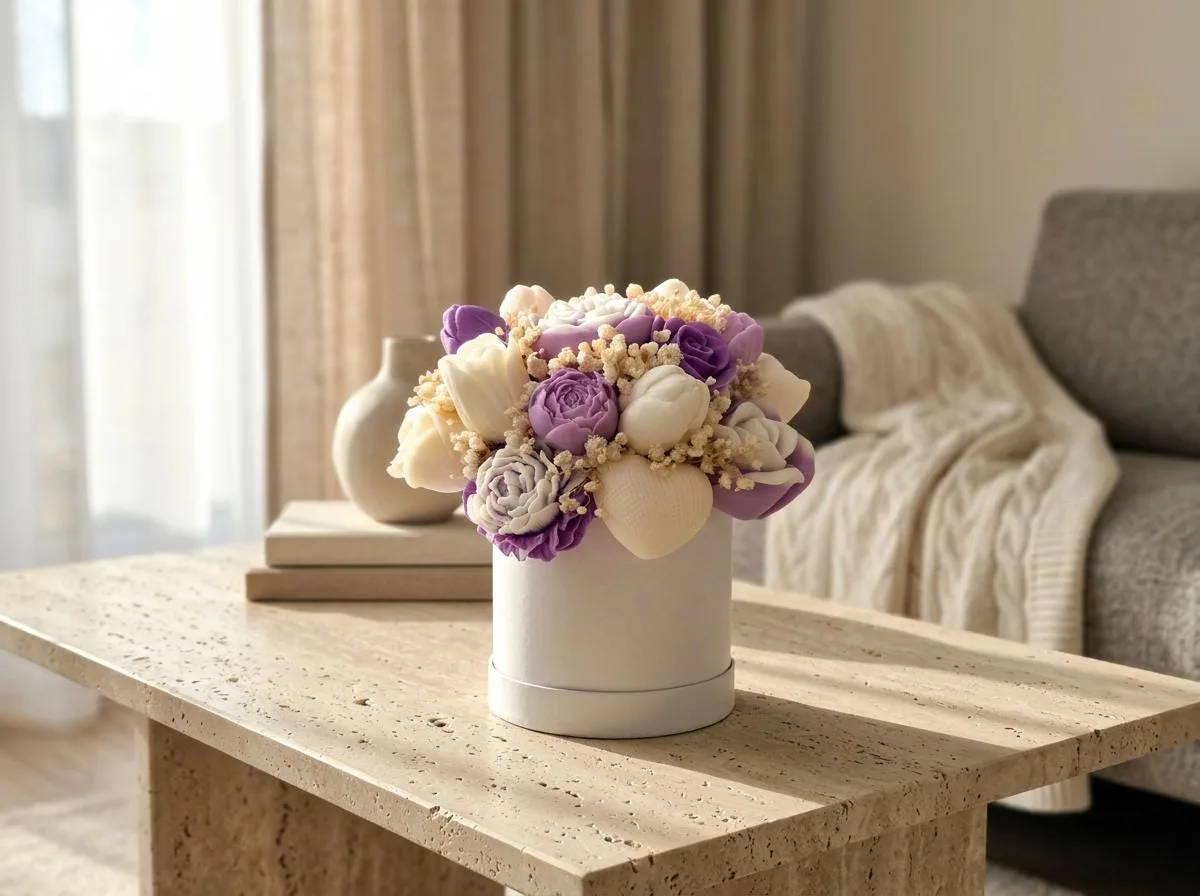 Wachsblumenstrauß – handgemachte Blumendeko & Geschenkidee | Serenity Bloom – Bild 5