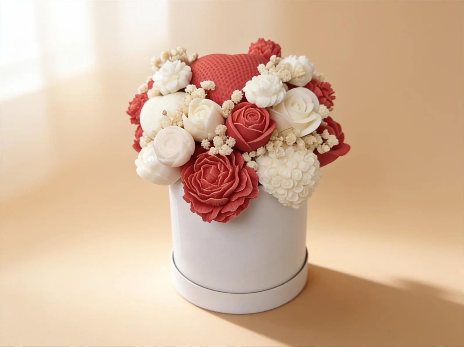 Wachsblumenstrauß mit Herzen – handgemachte Blumendeko & Geschenkidee | Love Bloom – Bild 4