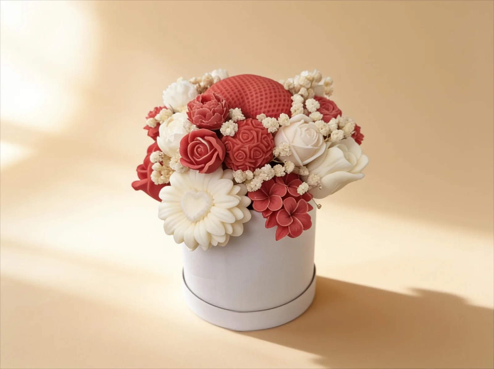 Wachsblumenstrauß mit Herzen – handgemachte Blumendeko & Geschenkidee | Love Bloom – Bild 3