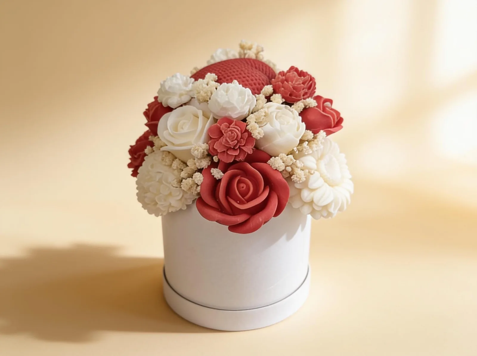 Wachsblumenstrauß mit Herzen – handgemachte Blumendeko & Geschenkidee | Love Bloom – Bild 2
