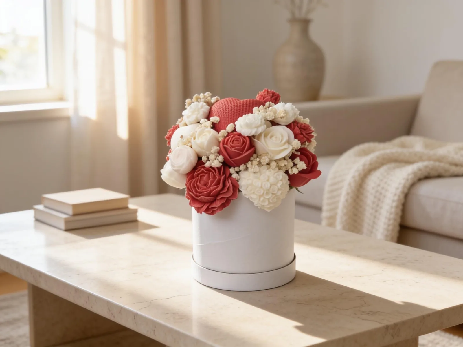 Wachsblumenstrauß mit Herzen – handgemachte Blumendeko & Geschenkidee | Love Bloom – Bild 7