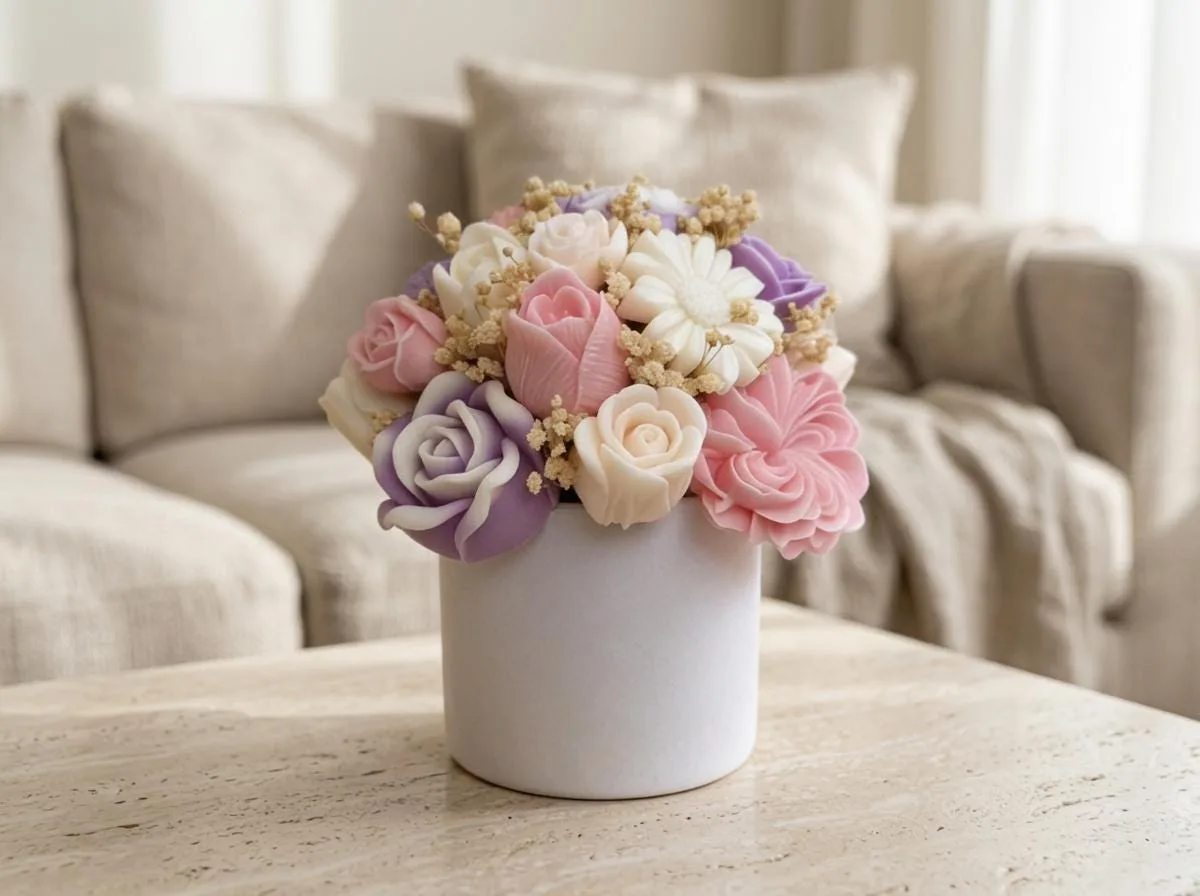 Wachsblumenstrauß – handgemachte Blumendeko & Geschenkidee | Aurora Bloom – Bild 7