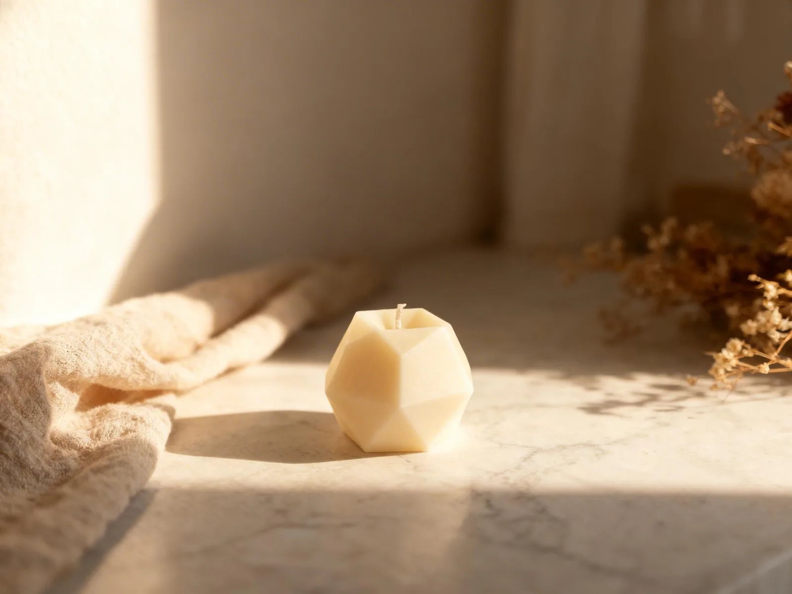 Geometrische Rapswachskerze – moderne Deko Kerze | handgemacht & vegan | Geschenk für Frauen – Bild 5