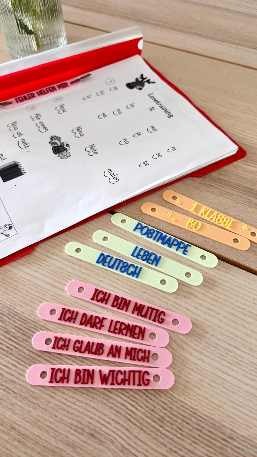 Personalisierte Hefteinlagen für die Schule | Motivationsstreifen für Schulmappen | Einschulung Geschenk