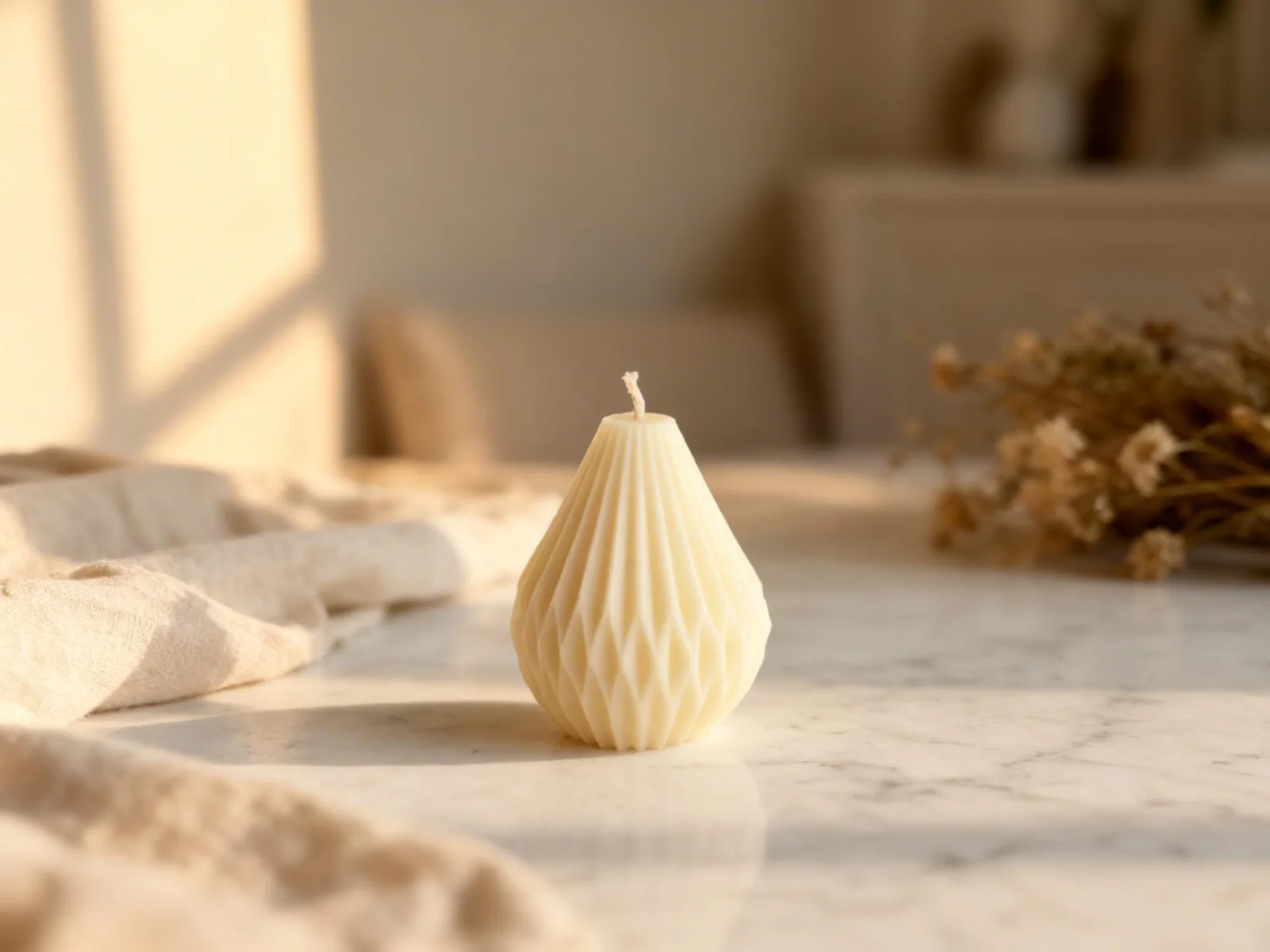 Tropfenkerze aus Rapswachs – moderne Deko Kerze | handgemacht & vegan | Geschenk für Frauen