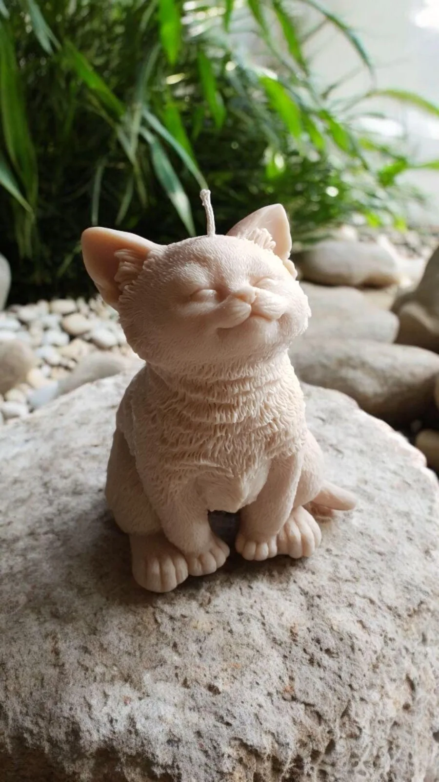 Katzenkerze aus Rapswachs – große Deko Kerze | handgemacht & vegan | Geschenk für Katzenliebhaber