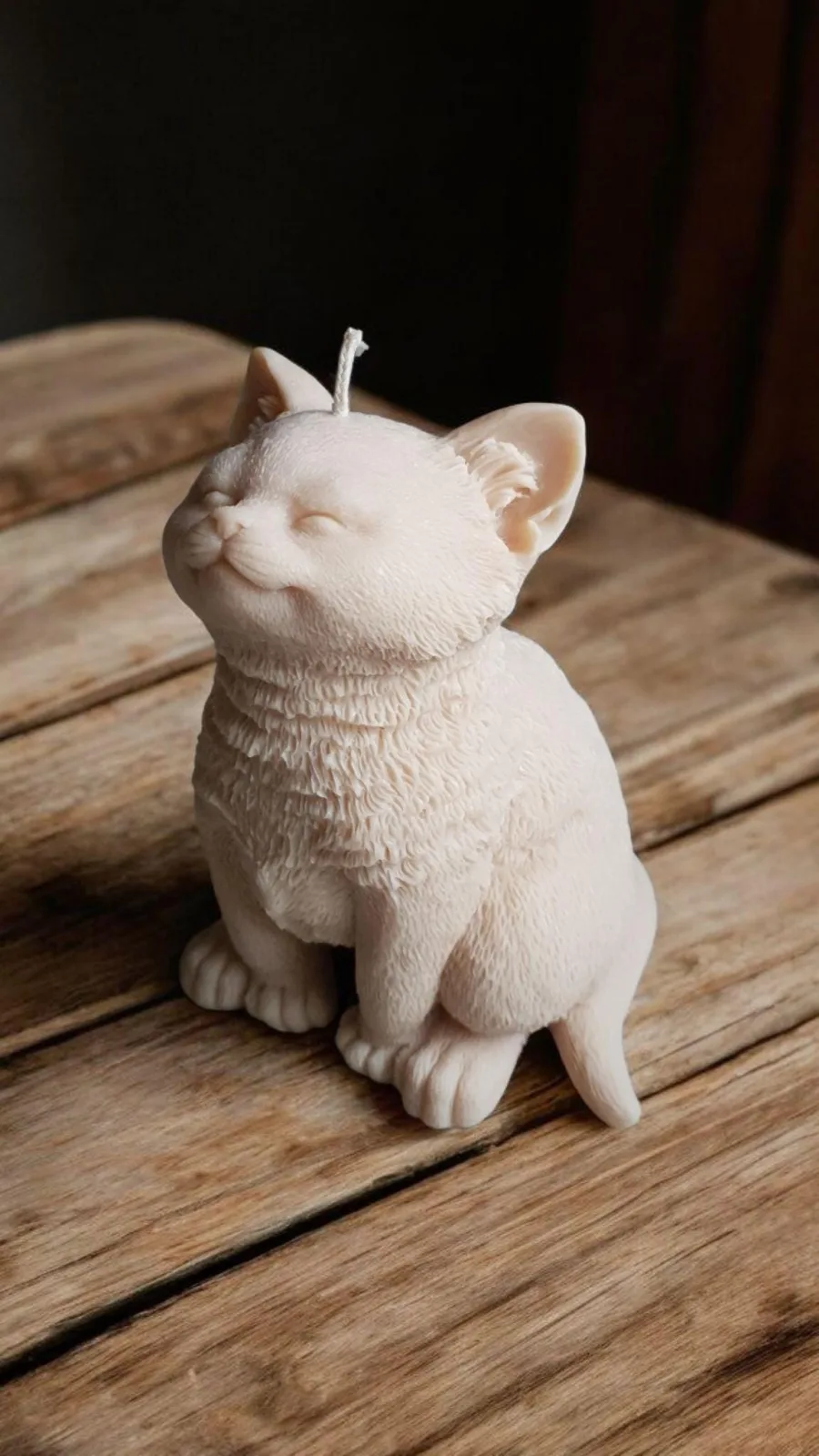 Katzenkerze aus Rapswachs – große Deko Kerze | handgemacht & vegan | Geschenk für Katzenliebhaber – Bild 4