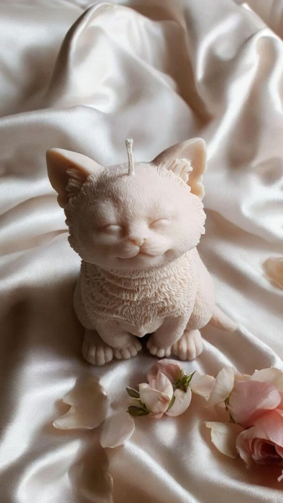 Katzenkerze aus Rapswachs – große Deko Kerze | handgemacht & vegan | Geschenk für Katzenliebhaber – Bild 3