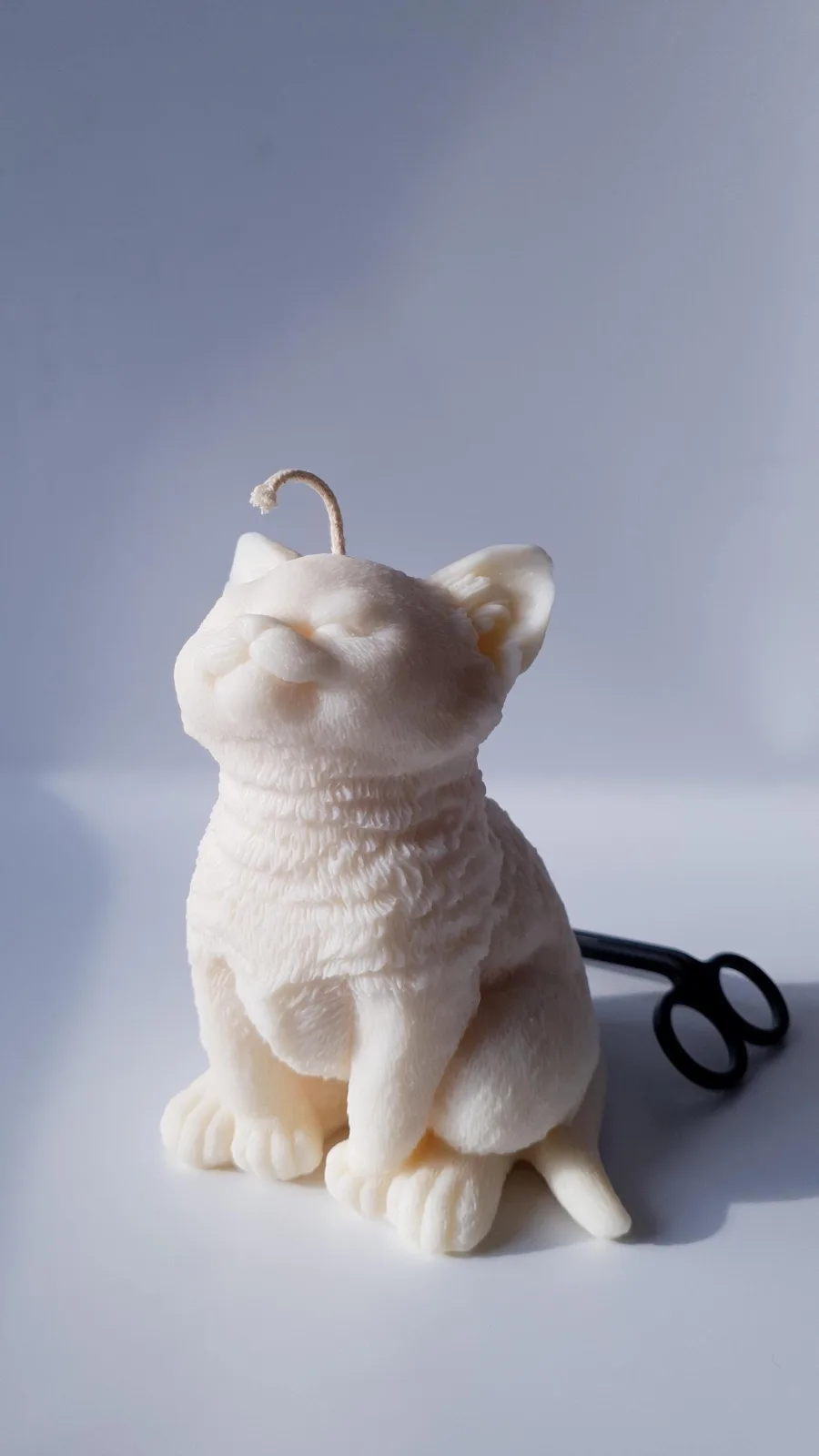 Katzenkerze aus Rapswachs – große Deko Kerze | handgemacht & vegan | Geschenk für Katzenliebhaber – Bild 6