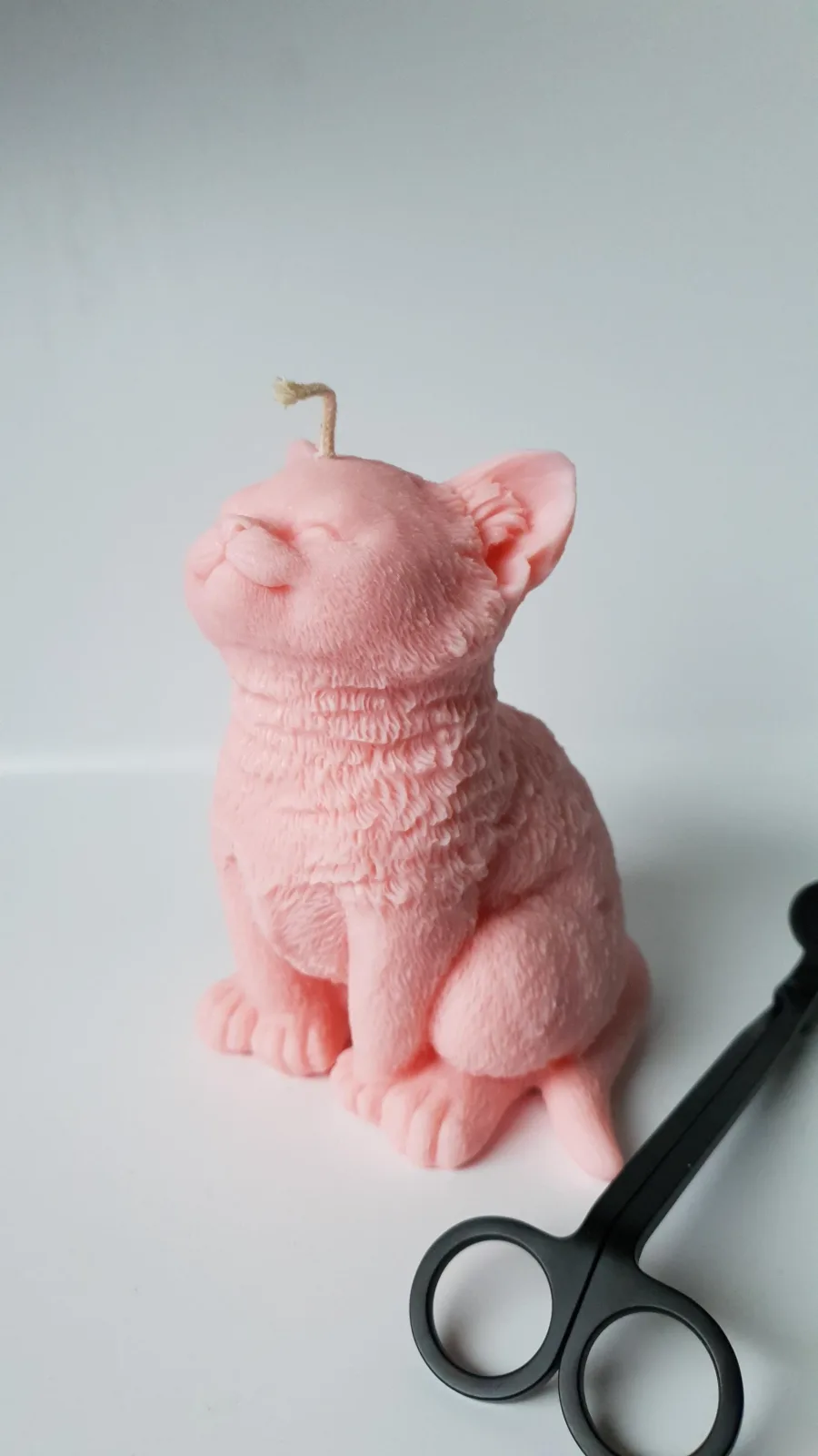 Katzenkerze aus Rapswachs – große Deko Kerze | handgemacht & vegan | Geschenk für Katzenliebhaber – Bild 5