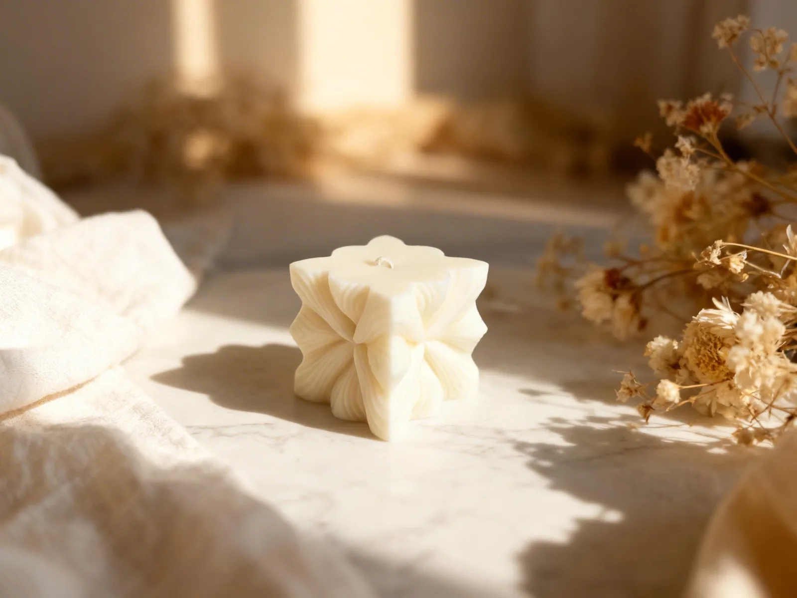 Skulpturkerze aus Rapswachs – moderne Deko Kerze | handgemacht & vegan | Geschenk für Frauen – Bild 2