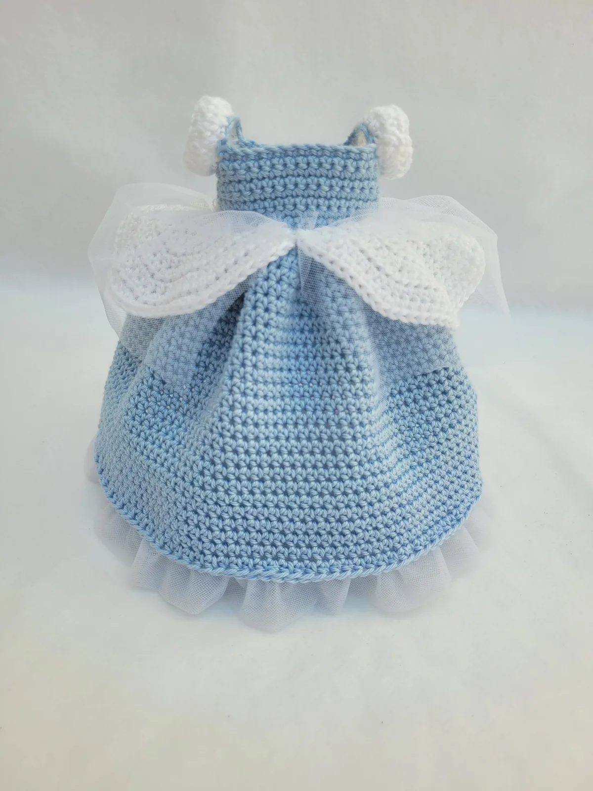 Gehäkelte blaue Prinzessin Puppe Amigurumi – handgefertigte Märchenpuppe 31 cm zauberhafte Geschenkidee für Mädchen Dekozimmer – Bild 13