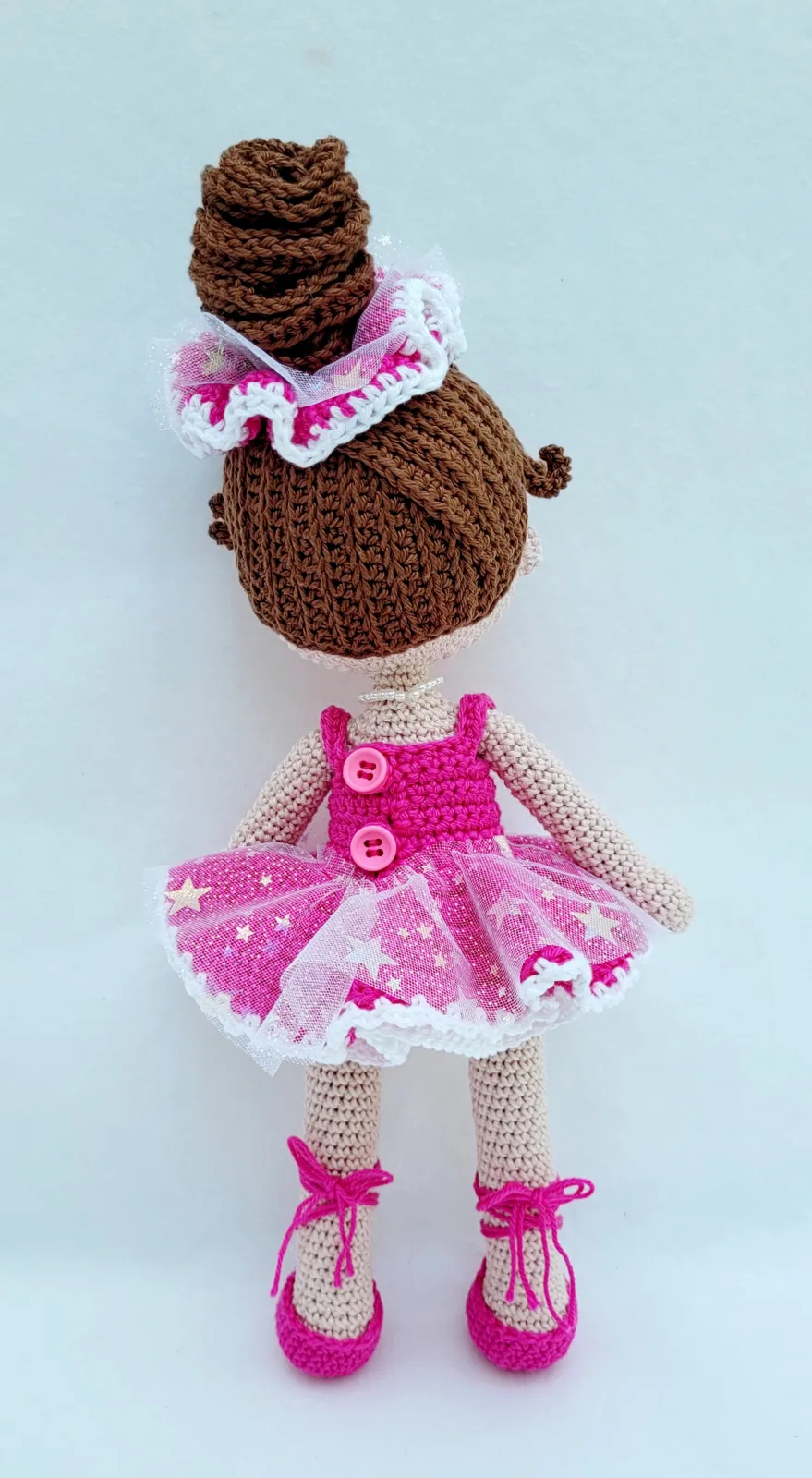 Skaila - Gehäkelte Amigurumi Ballerina Puppe pink 29 cm Handmade handgemacht Geschenk Idee Mädchen Deko Zimmer Kinder – Bild 7