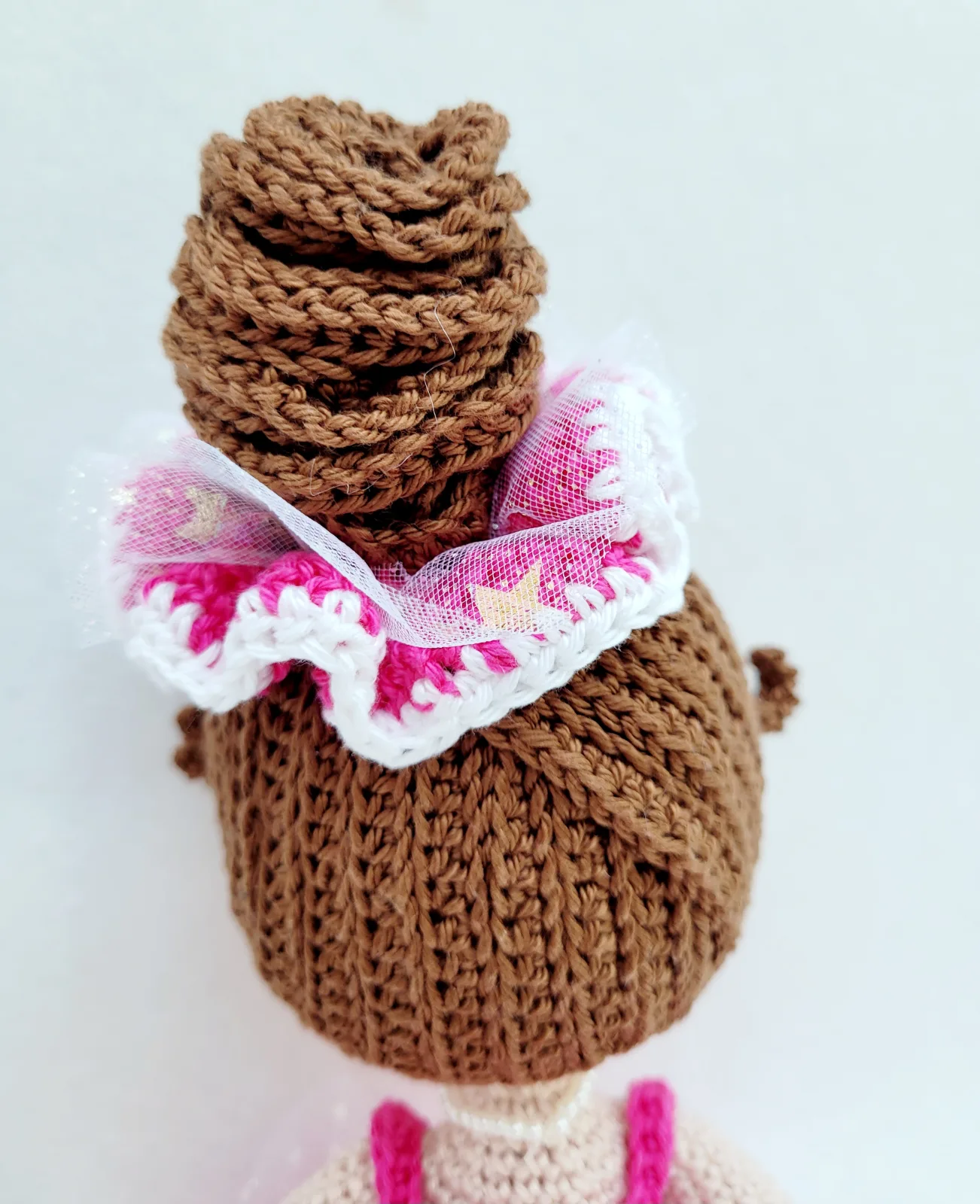 Skaila - Gehäkelte Amigurumi Ballerina Puppe pink 29 cm Handmade handgemacht Geschenk Idee Mädchen Deko Zimmer Kinder – Bild 8
