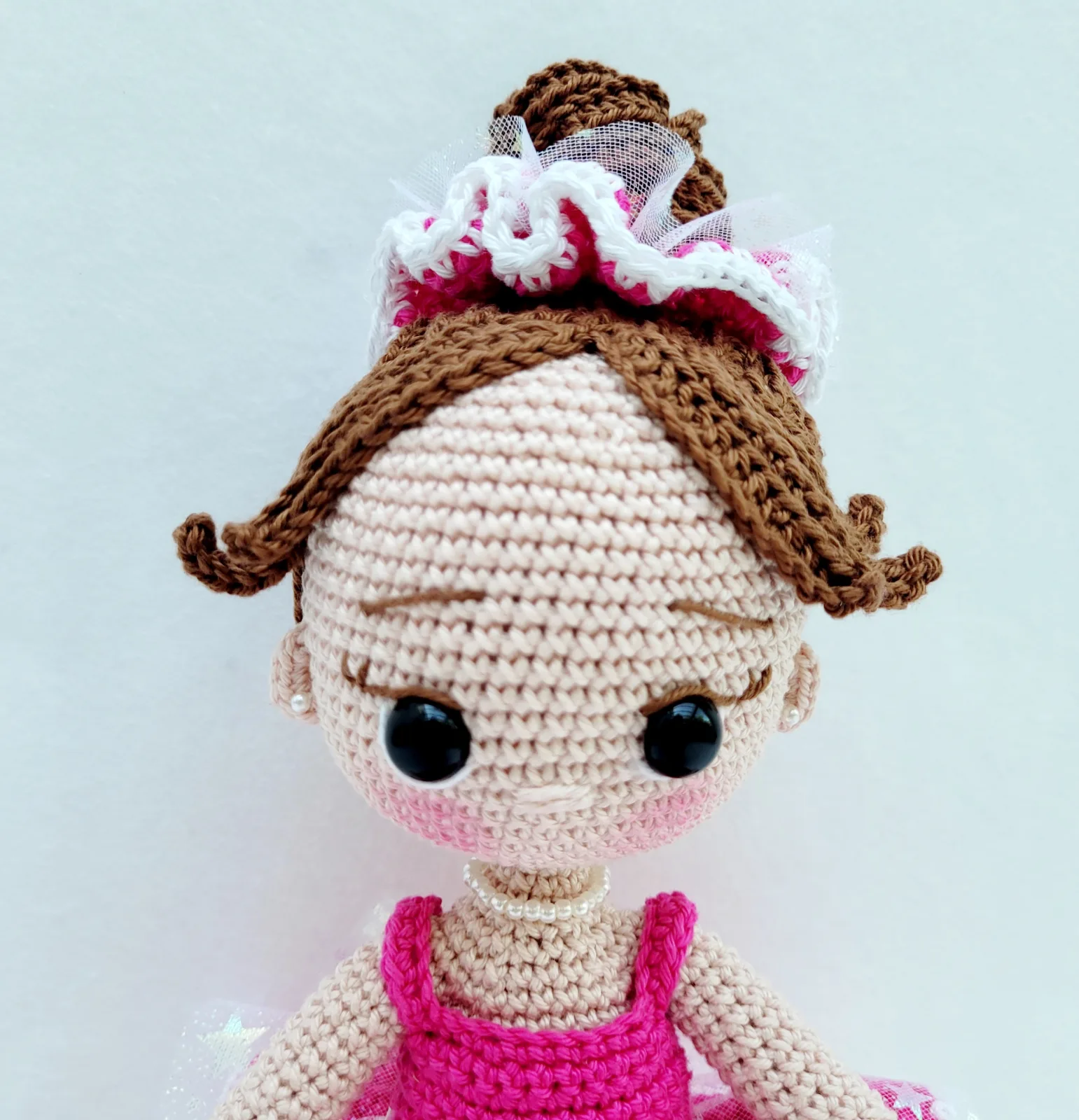 Skaila - Gehäkelte Amigurumi Ballerina Puppe pink 29 cm Handmade handgemacht Geschenk Idee Mädchen Deko Zimmer Kinder – Bild 3