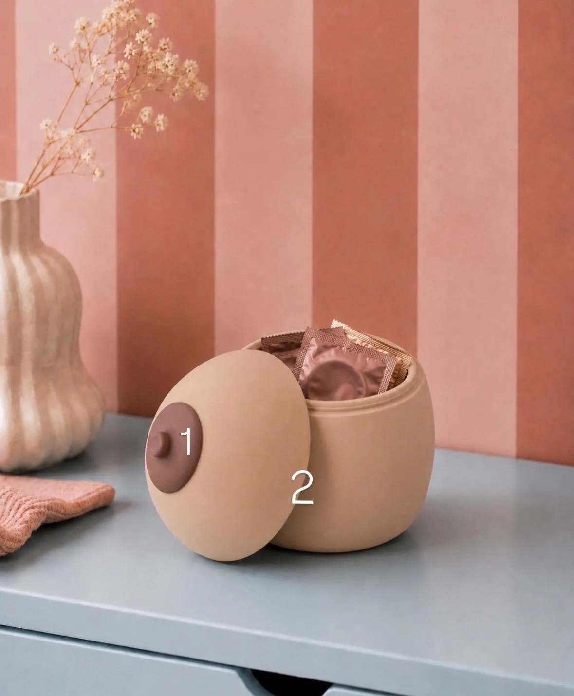 Brust Aufbewahrungsdose mit Deckel | stilvolle Kondom Aufbewahrung | Moderne Deko Dose | 3D Druck Geschenk für Schlafzimmer | Schmuckdose – Bild 2