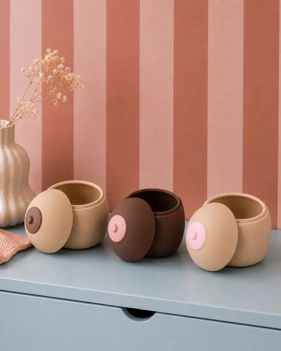Brust Aufbewahrungsdose mit Deckel | stilvolle Kondom Aufbewahrung | Moderne Deko Dose | 3D Druck Geschenk für Schlafzimmer | Schmuckdose