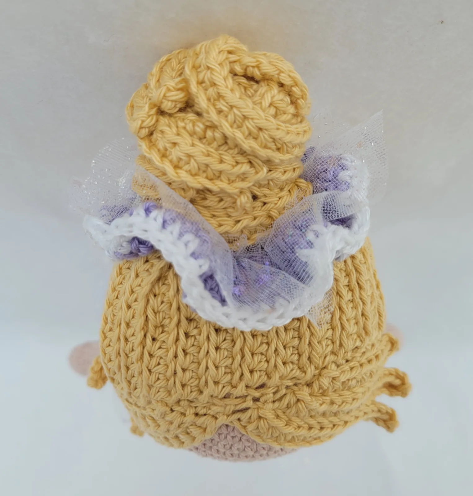 Viola - Gehäkelte lila Amigurumi Ballerina Puppe 29 cm Handmade handgemachte Stoffpuppe Geschenk für Mädchen Deko Zimmer – Bild 6