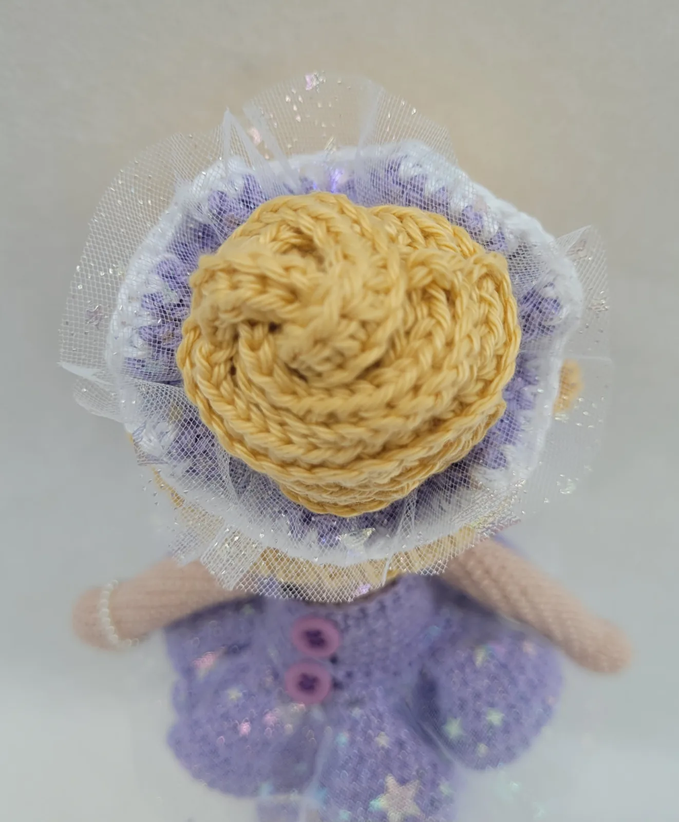Viola - Gehäkelte lila Amigurumi Ballerina Puppe 29 cm Handmade handgemachte Stoffpuppe Geschenk für Mädchen Deko Zimmer – Bild 9