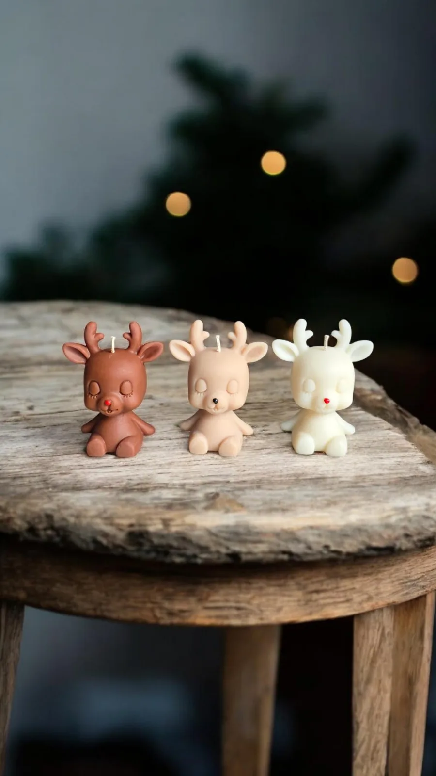 Rentier Kerze aus Rapswachs – Weihnachtskerze als Weihnachtsdeko & Geschenkidee