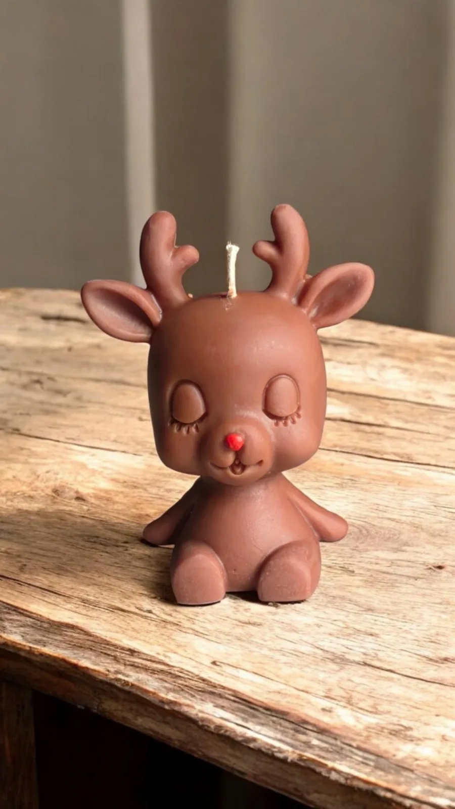 Rentier Kerze aus Rapswachs – Weihnachtskerze als Weihnachtsdeko & Geschenkidee – Bild 4