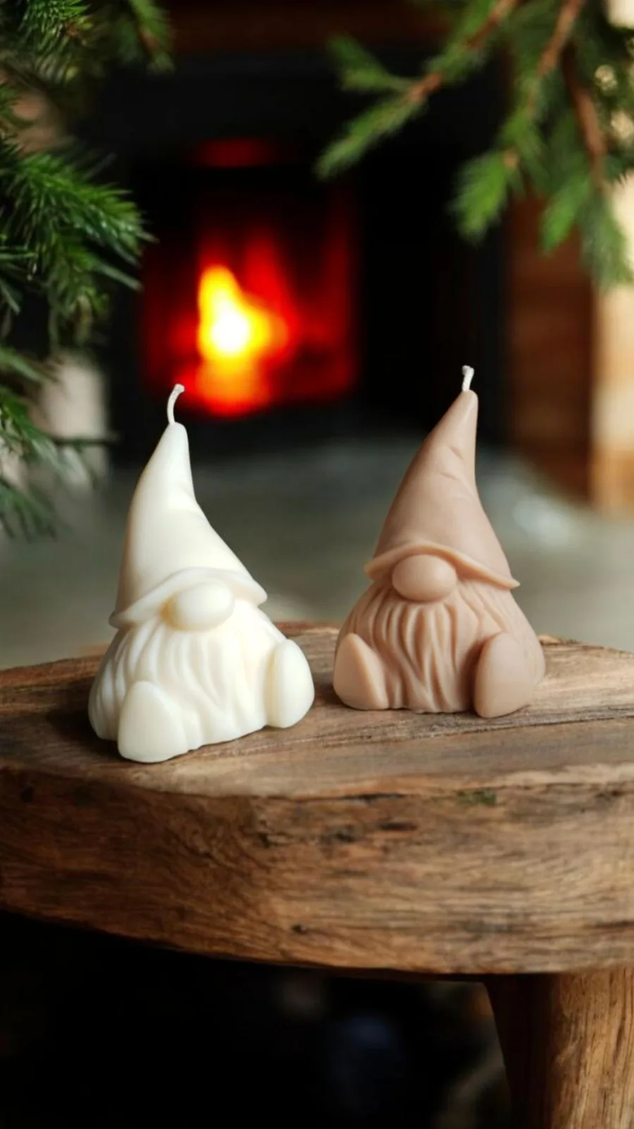 Wichtel Kerze aus Rapswachs – Weihnachtskerze als Weihnachtsdeko & Geschenkidee