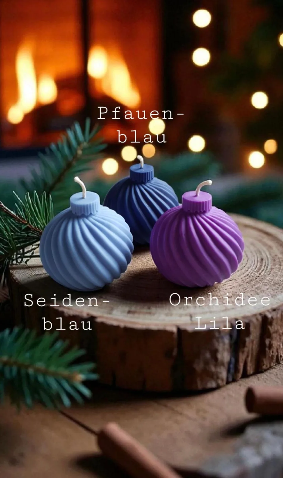 Christbaumkerze Kugelkerze Weihnachtskerze Christbaumkugel Kerze DekoChristbaumku Weihnachten Rapswachskerze Handgemacht Vegane Kerze Modern – Bild 5