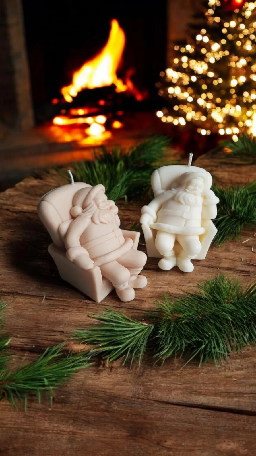 Weihnachtsmann Kerze aus Rapswachs – Santa Kerze als Weihnachtsdeko & Geschenkidee – Bild 2