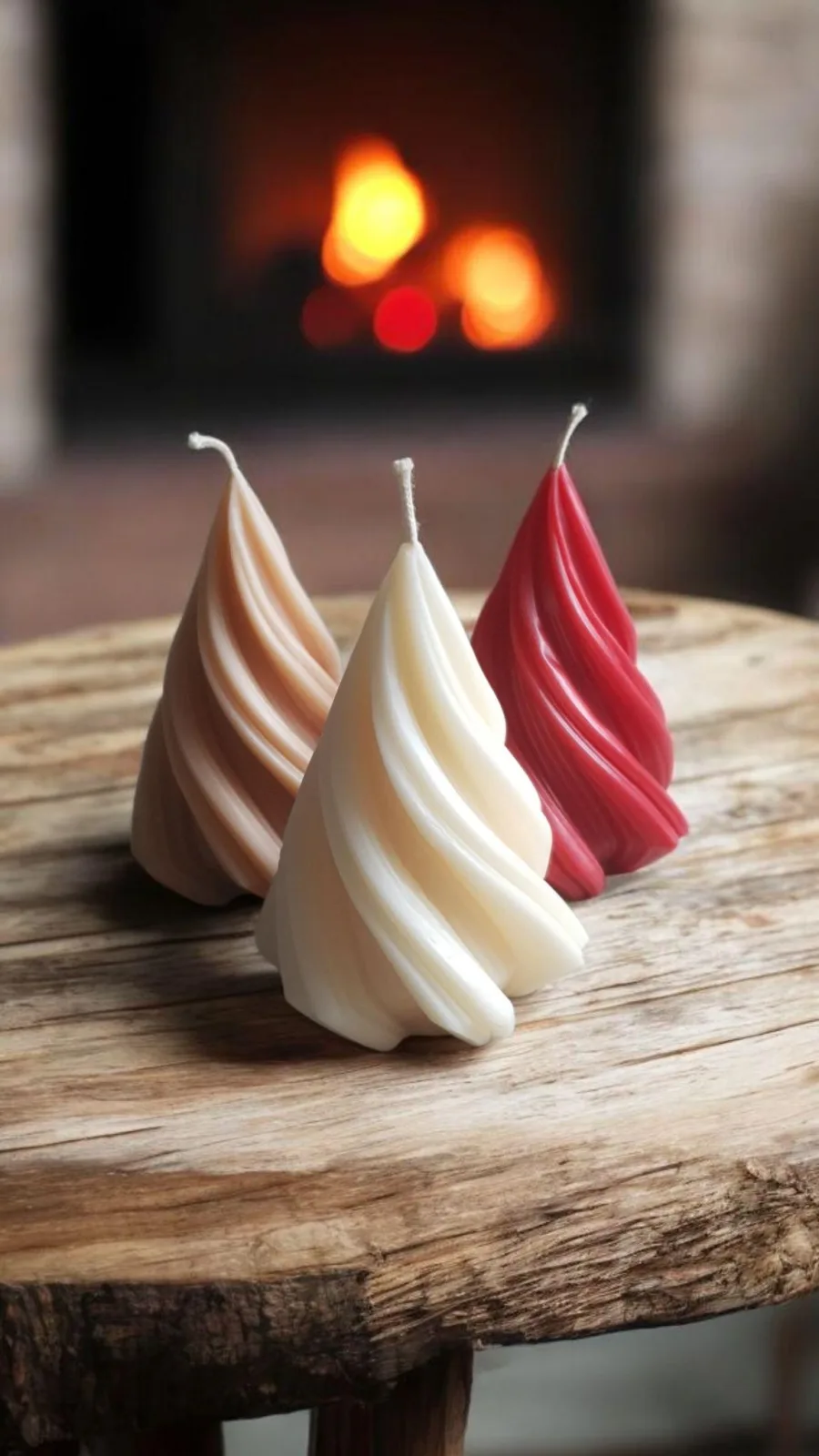Baumkerze aus Rapswachs – Weihnachtsbaumkerze, Winterdeko & Geschenkidee – Bild 3