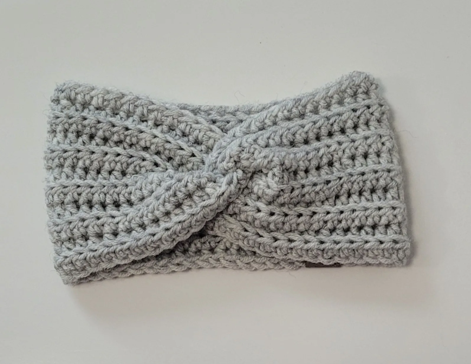Handgehäkeltes Stirnband für Damen und größere Mädchen Grau Winter Stirnband Mischwolle 51–56 cm – Bild 5