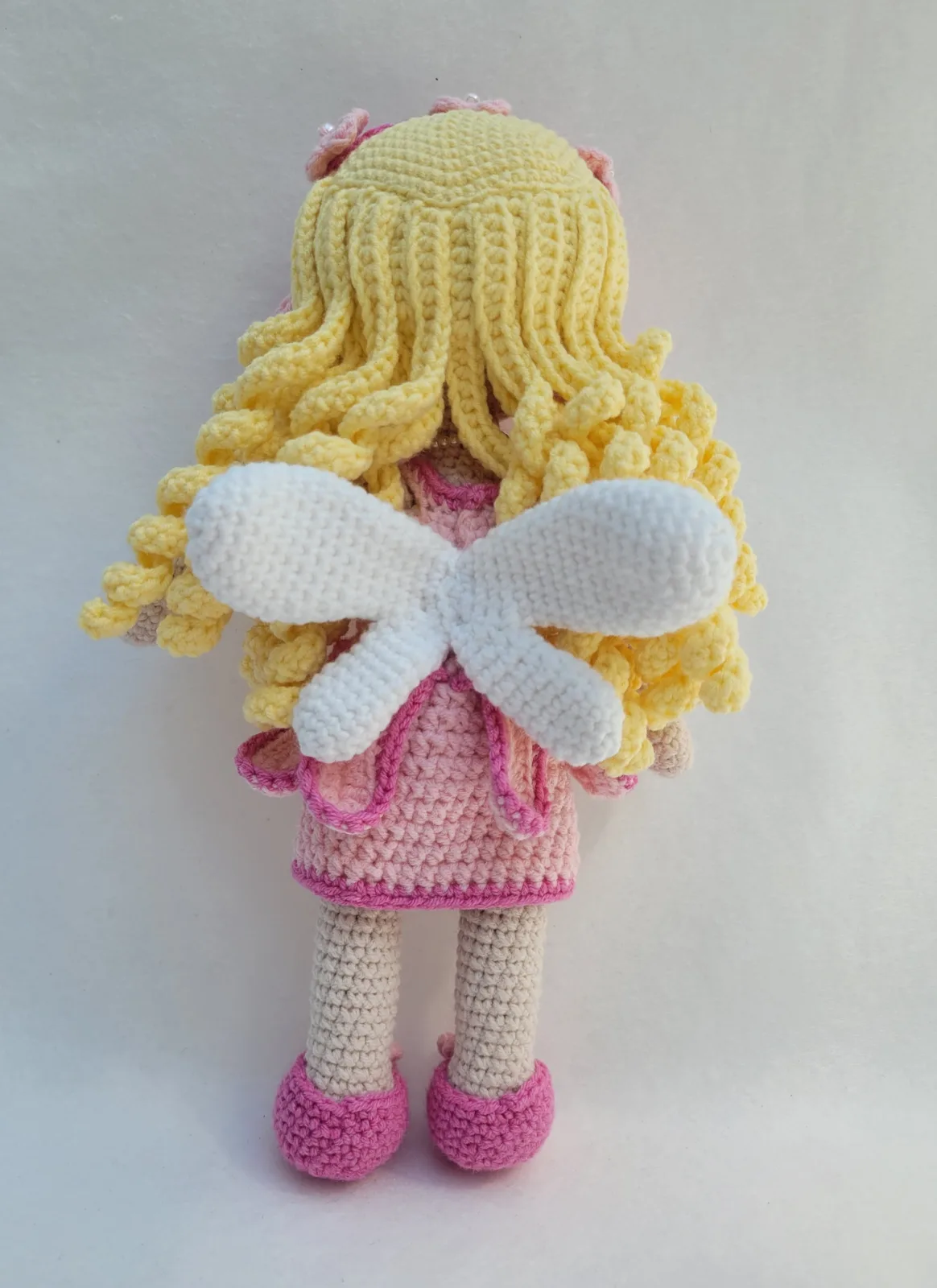 Pixi – Gehäkelte Amigurumi Fee mit Flügeln 25 cm Handmade handgemachte Unikat Geschenk Mädchen Deko Kinderzimmer Gift – Bild 6