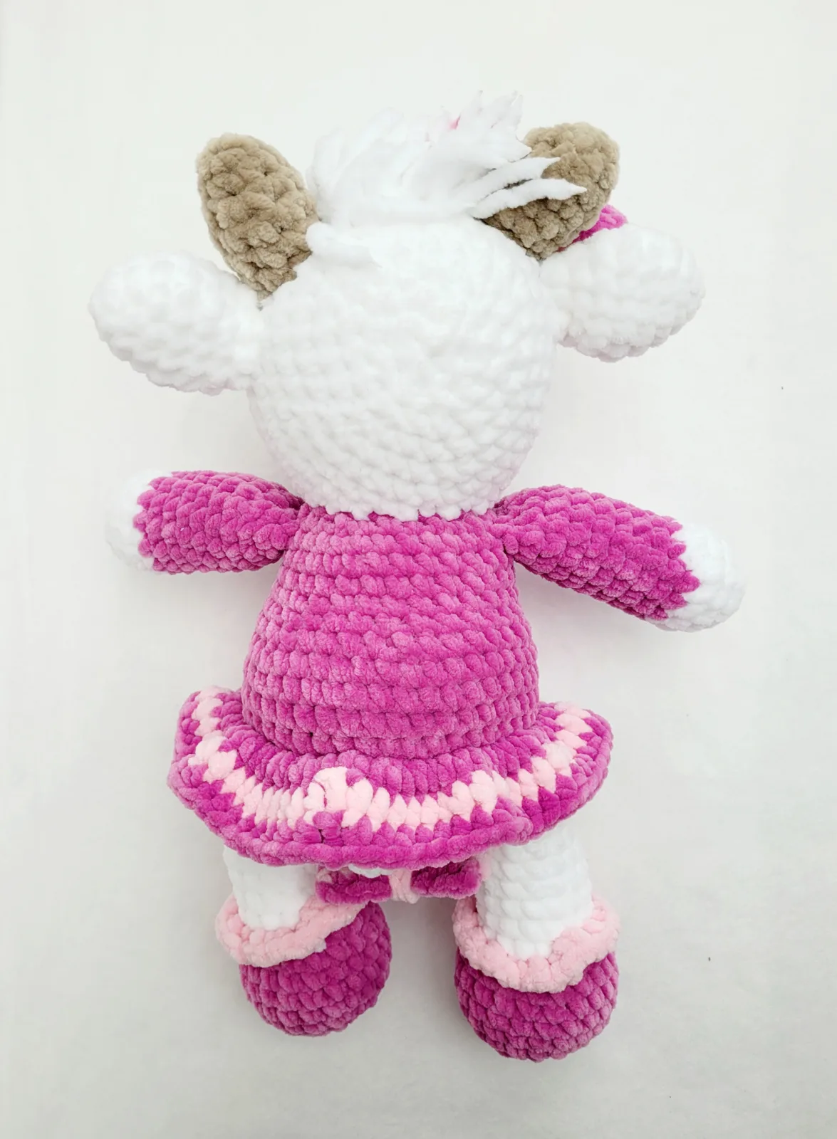Lotta - Gehäkelte Amigurumi Kuh Rosa Weiß Handmade handgemachtes Kuscheltier Geschenk Kinderzimmer Deko Mädchen – Bild 12