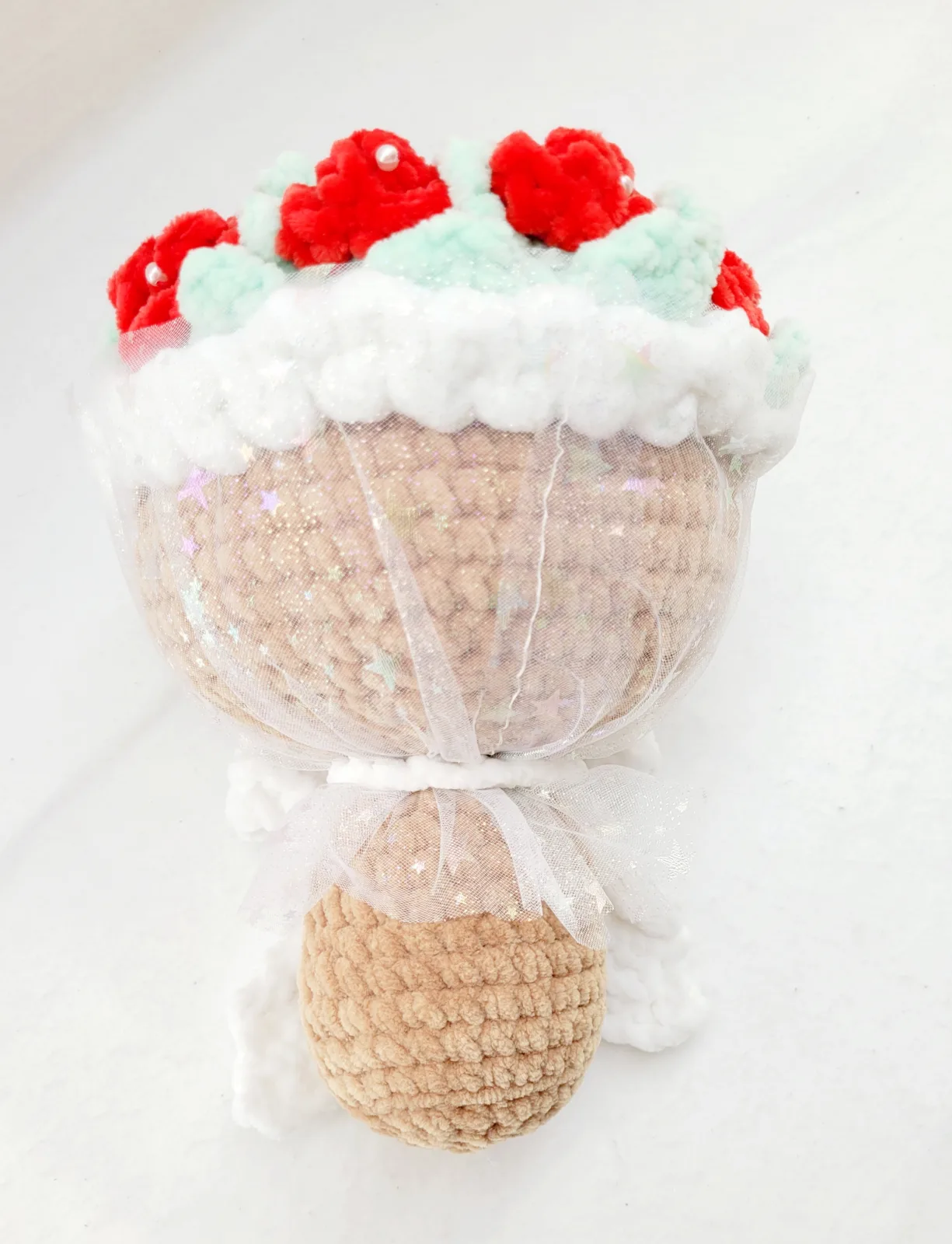 Handgemachter gehäkelter Amigurumi Rosenstrauß mit 13 Rosen Bouquet Geschenk Muttertag Deko Blumenstrauß Unikat Frauen – Bild 4