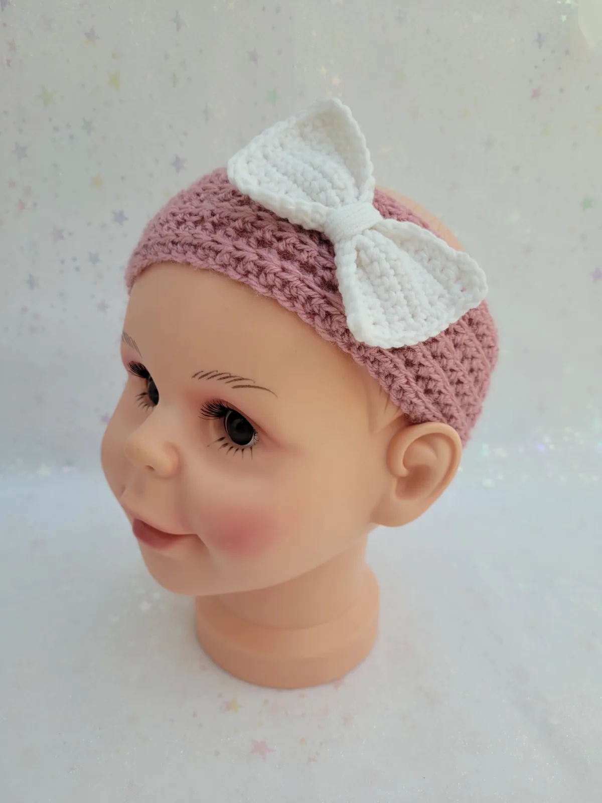 Baby Geschenkset gehäkelt | Hase, Engelsherz, Babysocken & Stirnband | Altrosa & Weiß | ab Geburt | 6–9 Monate – Bild 10