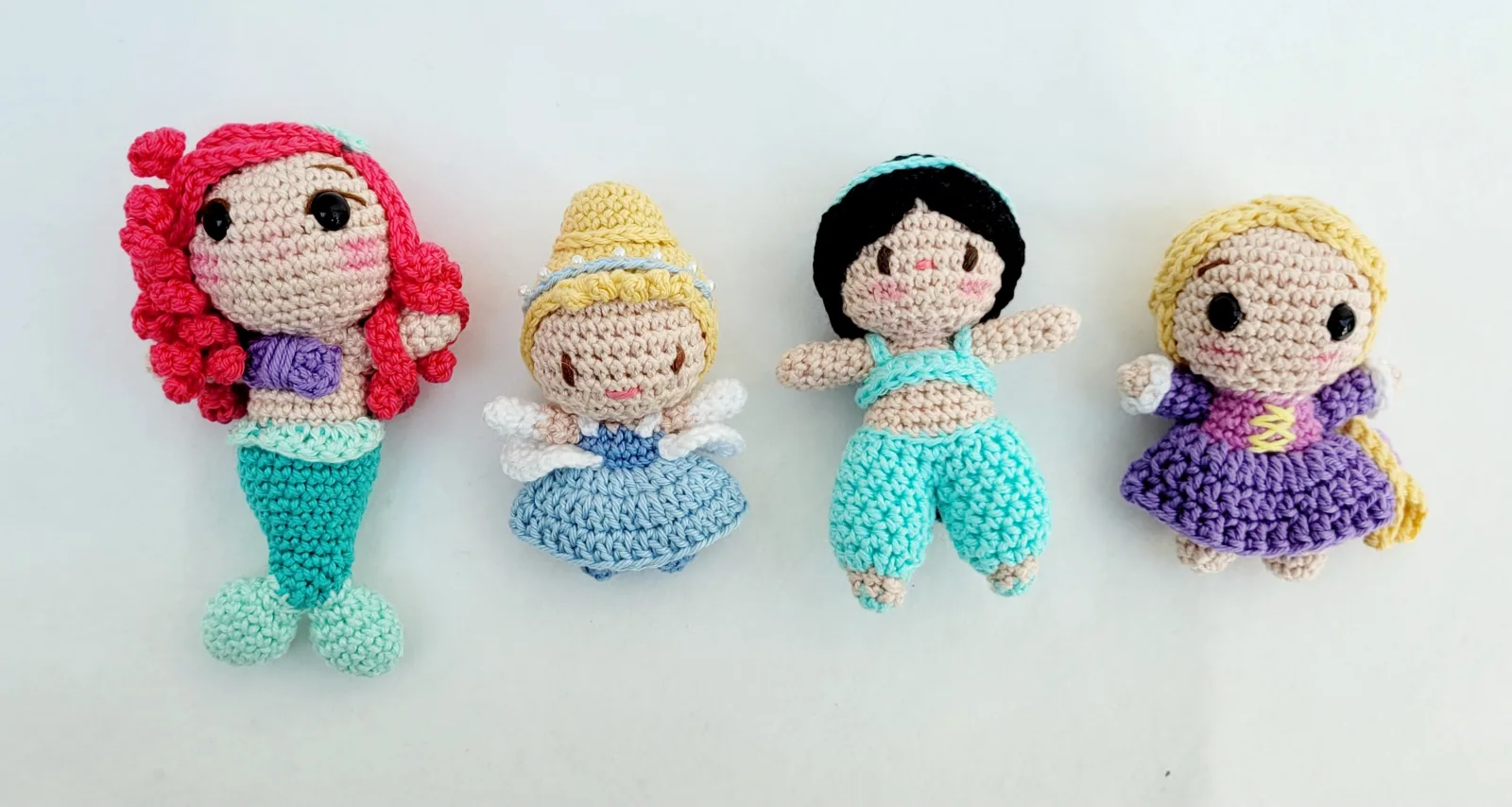 Gehäkelte Amigurumi Mini-Prinzessin | Handgemachte Märchenfigur | 9–12 cm | Geschenk & Deko Kinderzimmer für Mädchen – Bild 3