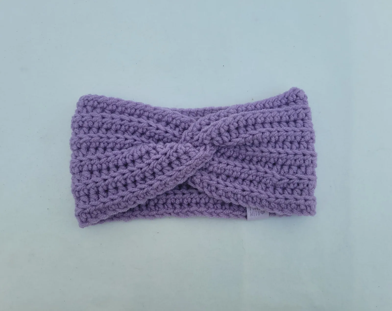Handgehäkeltes Stirnband für Damen und größere Mädchen Lila Winter Stirnband Mischwolle 51–56 cm