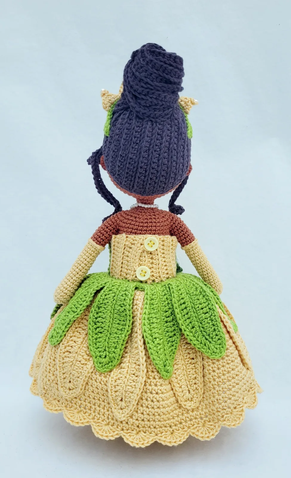 Gehäkelte Prinzessin Puppe Amigurumi – handgefertigte Märchenpuppe 31-32 cm grüne Prinzessin Geschenkidee für Mädchen – Bild 5