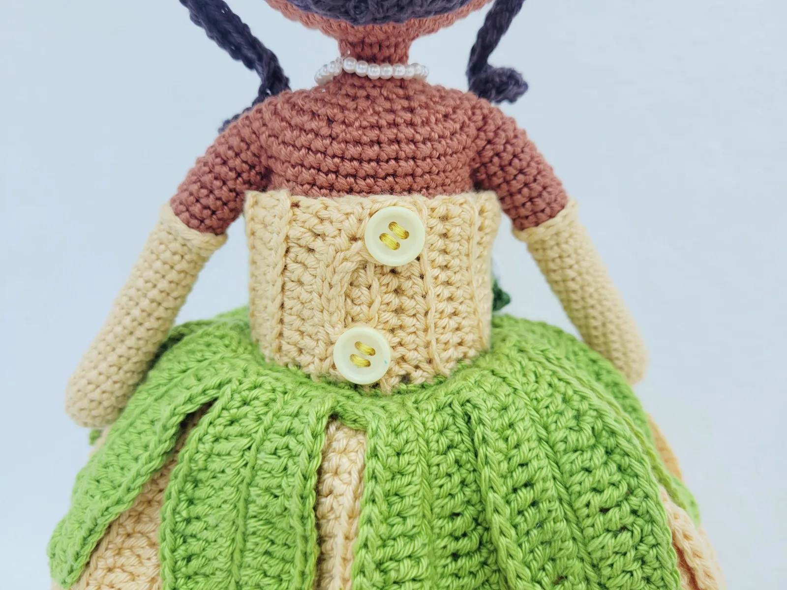 Gehäkelte Prinzessin Puppe Amigurumi – handgefertigte Märchenpuppe 31-32 cm grüne Prinzessin Geschenkidee für Mädchen – Bild 7