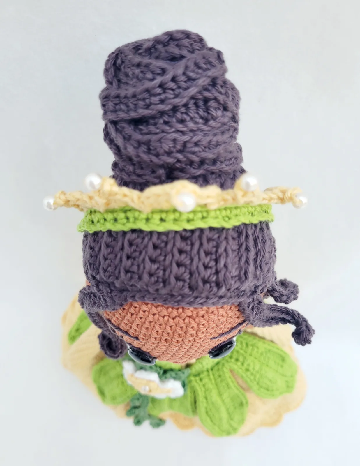 Gehäkelte Prinzessin Puppe Amigurumi – handgefertigte Märchenpuppe 31-32 cm grüne Prinzessin Geschenkidee für Mädchen – Bild 10