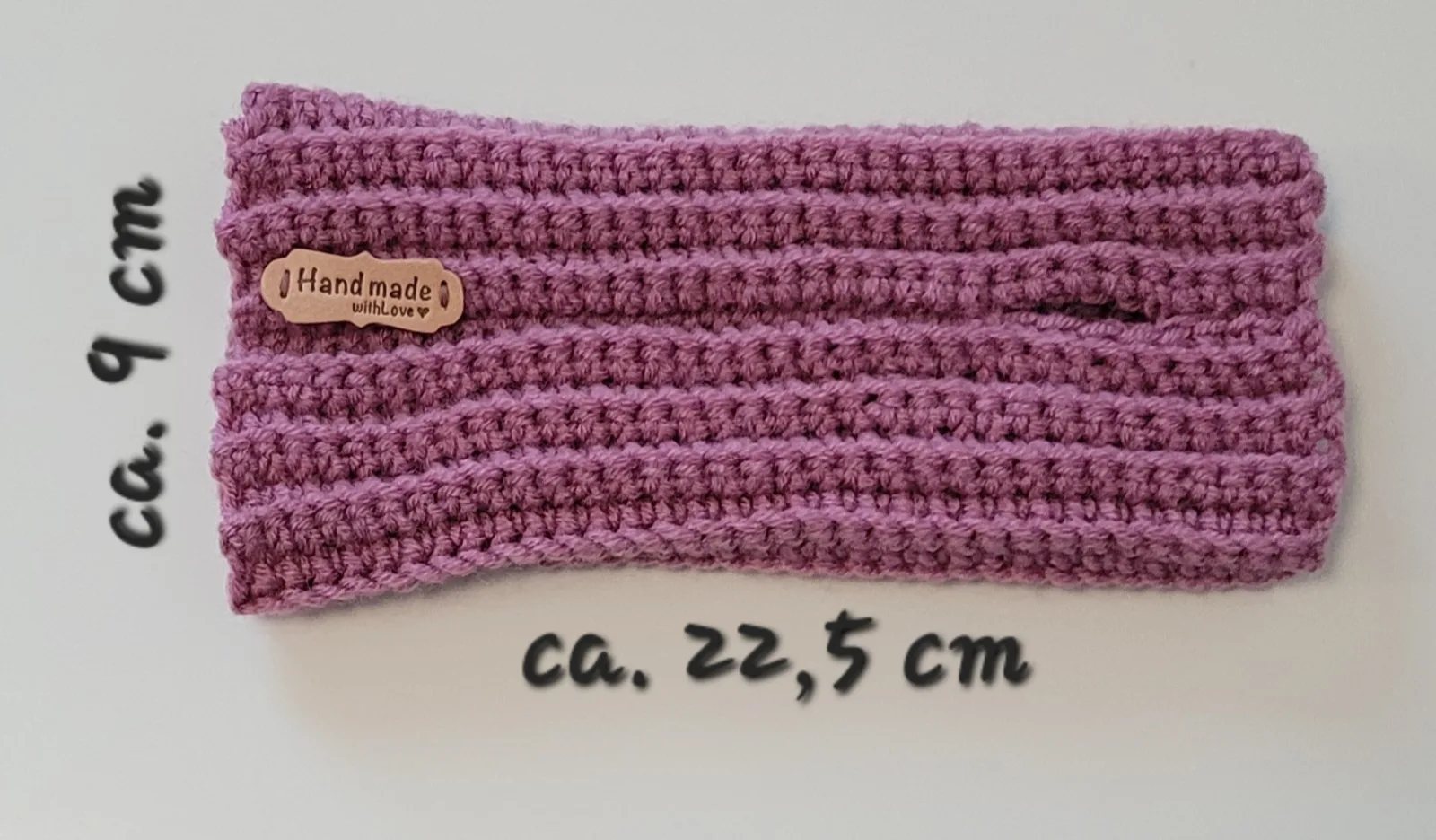 4-teiliges Winter Set für Damen aus Mischwolle Fliederfarbe Mütze Halswärmer Stirnband Handstulpen Handgehäkelt – Bild 19