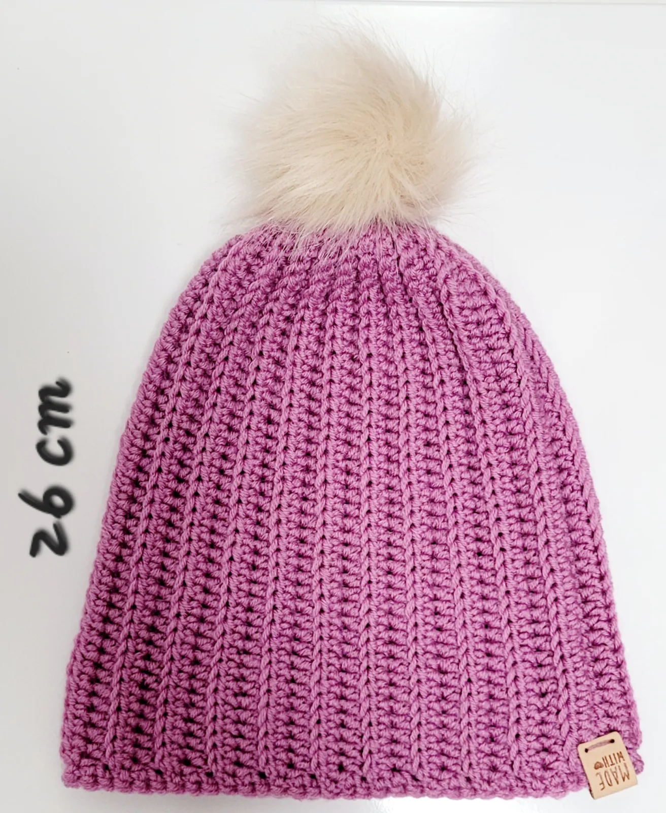 4-teiliges Winter Set für Damen aus Mischwolle Fliederfarbe Mütze Halswärmer Stirnband Handstulpen Handgehäkelt – Bild 7